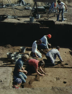 Workers digging at site