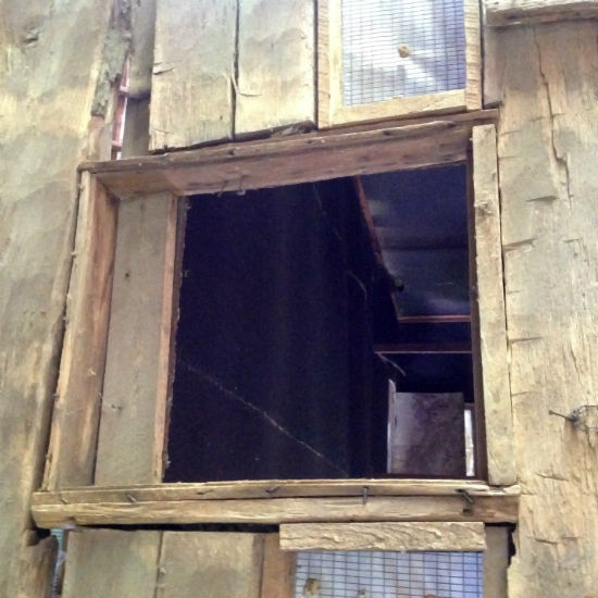 wooden window frame at SIU CAI
